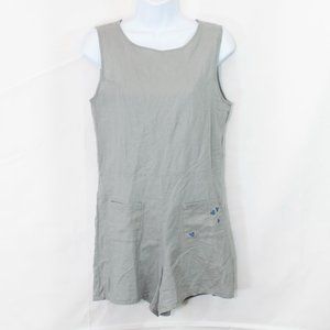 Disney x Junk Food Linen Blend Romper Womens XS Gray Mickey Mouse Shorts PP10X